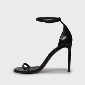 Saint Laurent Black Leather Stiletto Heels Size 37.5